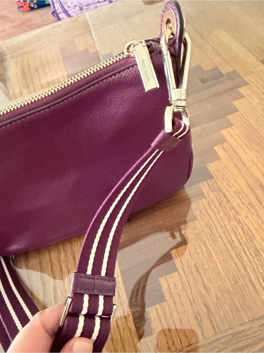 kate spade Plum Leather Crossbody with Gold Hardware - Picture 3 of 6